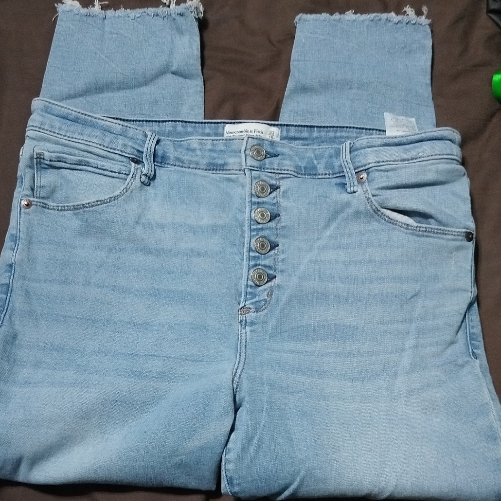 Abercrombie & Fitch Light Blue High Ruse Super Skinny Jeans 16 33